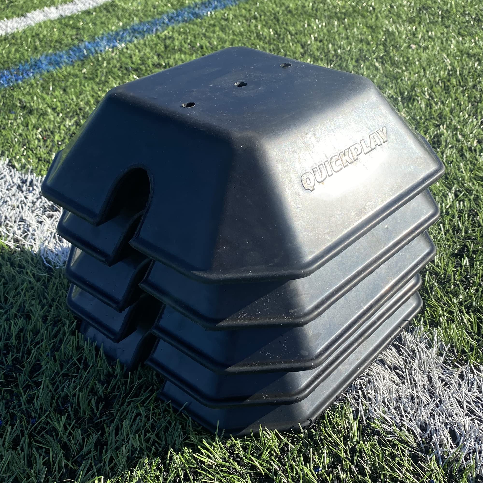 QUICKPLAY Lot de 5 poids de base pour s'entraîner sur gazon et terrain | Convient aux bâtons d'agilité QuickPlay et aux buts de football Kickster