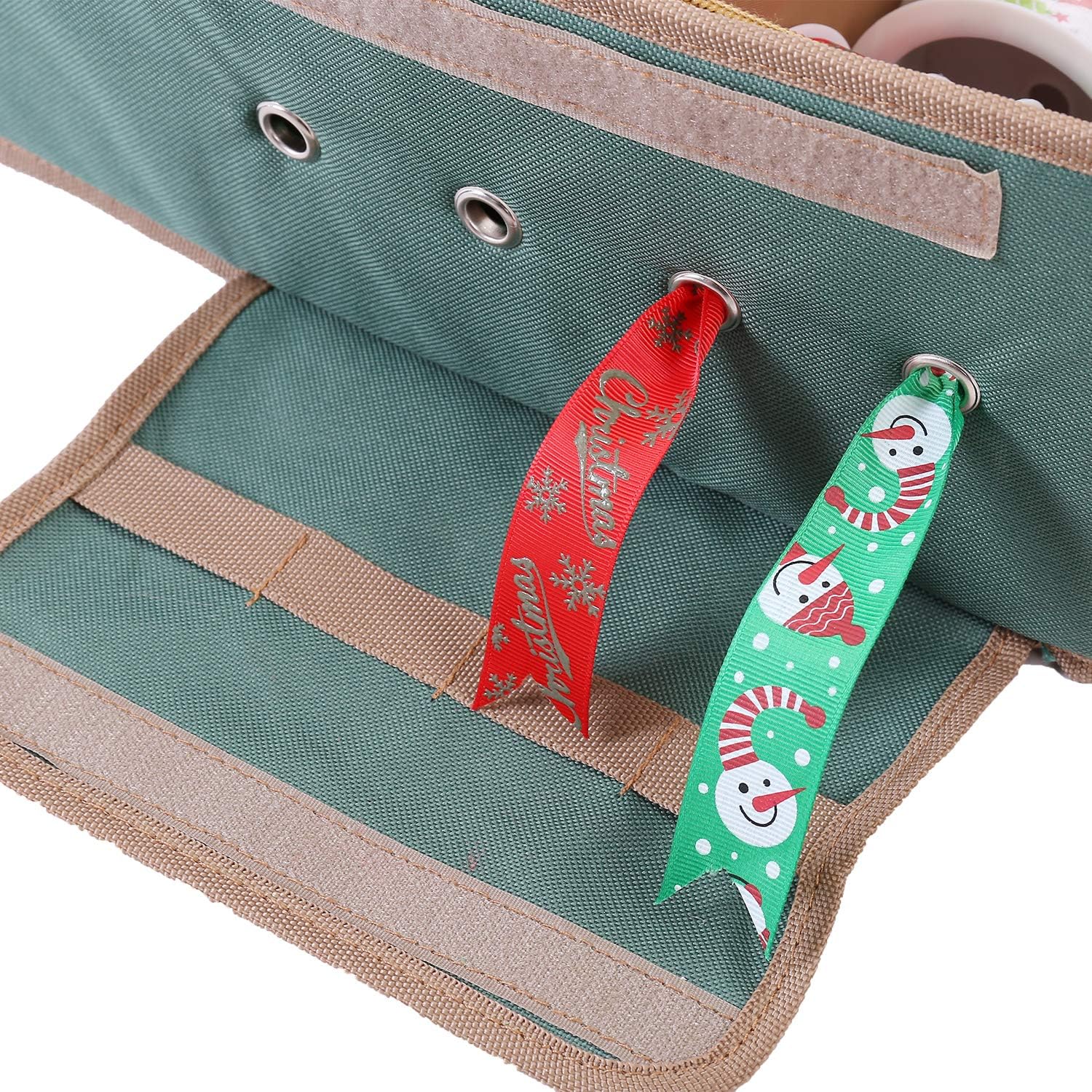 Sattiyrch Gift Wrapping Paper Storage containers,600D Oxford Fabric Christmas Ribbon Gift Bag Bows Storage Box,Holds up to 20 Rolls,42W x 14D x 5H (Green) : Home & Kitchen
