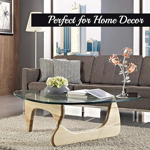 Miniatura 5 de Matashi Adorno de flores de metal rosa para decoración del hogar, decoración del hogar, chapado en oro rosa y cromado, cumpleaños pensado, para