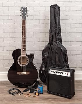Semi-Acoustic Guitar Kit with 20W Amplifier - Black
