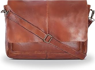 Oak Leathers Leather Messenger Bag for Men and Women - Laptop Briefcase Bag For College, Office, Adjustable Shoulder Strap