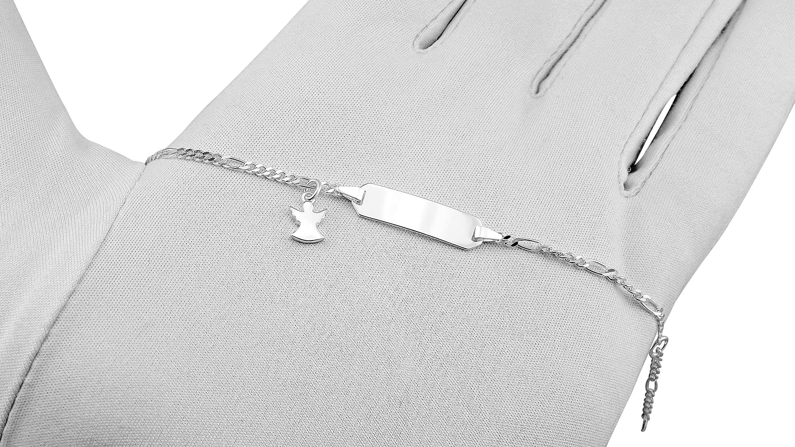 Personalisiertes Armband mit Gravur Mädchen 925 Silber Länge verstellbar 12-14 cm | Individuelle Geschenke Kinder mit Wunschgravur | Personalisierte Armbänder mit Namen