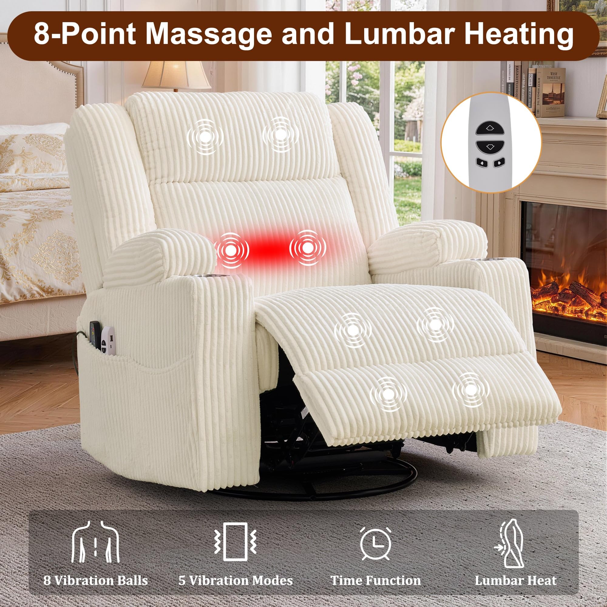 Best Swivel Recliner 2026: 5 Picks That Rock & Turn 1 Korser Power Swivel Rocker Recliner with Dual Motor Adjustable Headrest for Adul — product photo