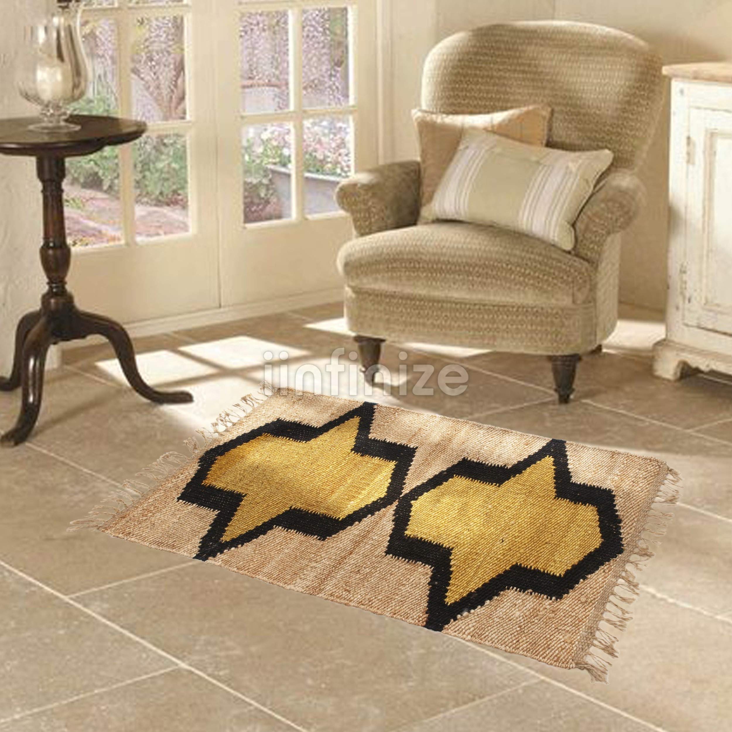 Tapis de couloir en jute ethnique pour une entrée bohème chaleureuse
