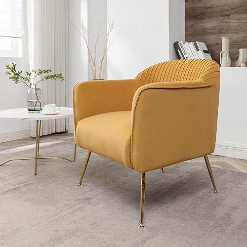 Miniatura 3 de Container Furniture Direct Sillas decorativas de terciopelo contemporáneas para sala de estar, dormitorio y entrada, sillón moderno con elegantes