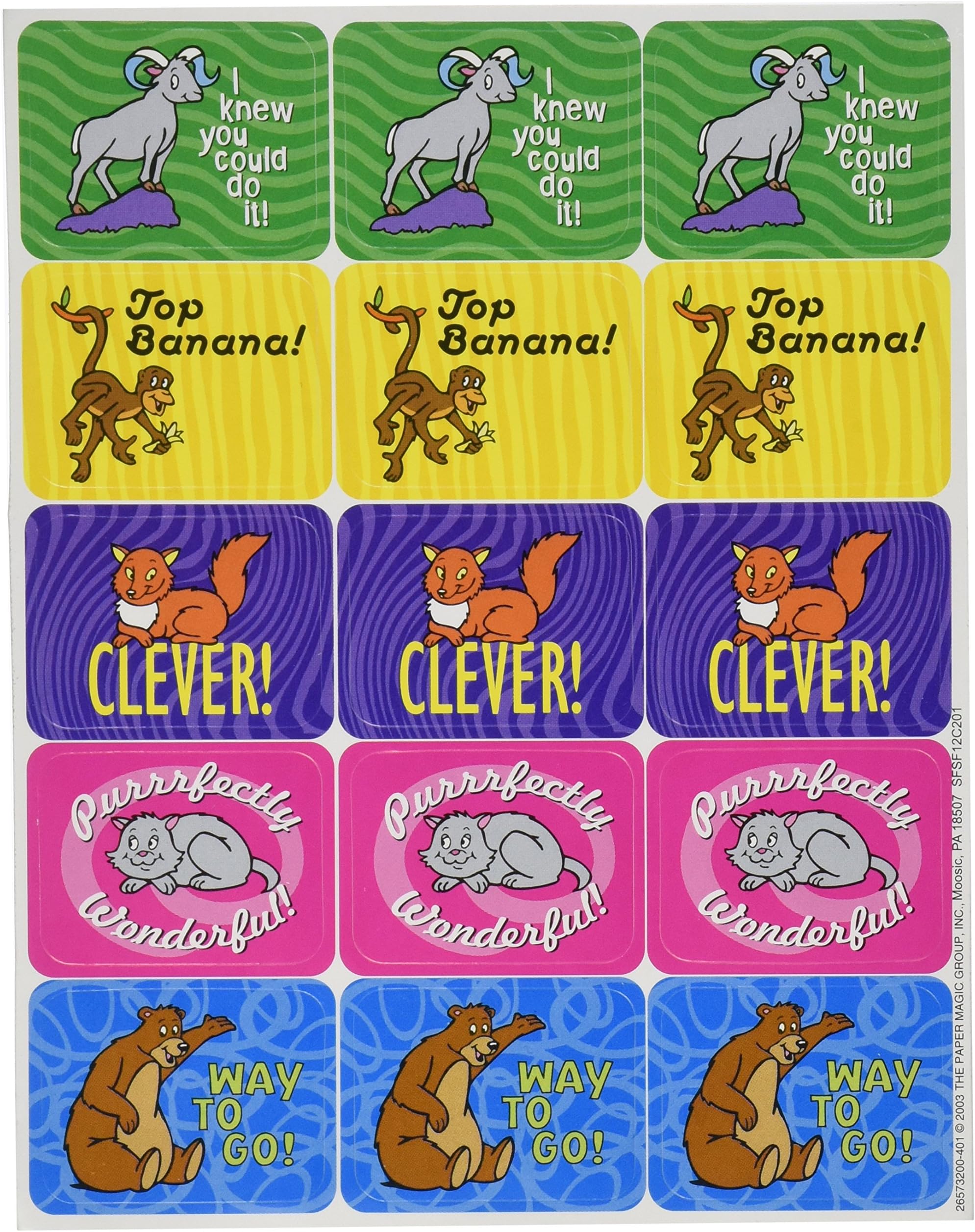 Eureka School Days Sticker Assortment, 1440 3/8 1 inches Stickers