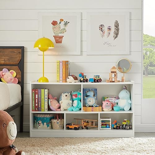 Miniatura 5 de Organizador de almacenamiento de juguetes para niños, gabinete de almacenamiento de 5 secciones para organizar libros, juguetes, estantería de