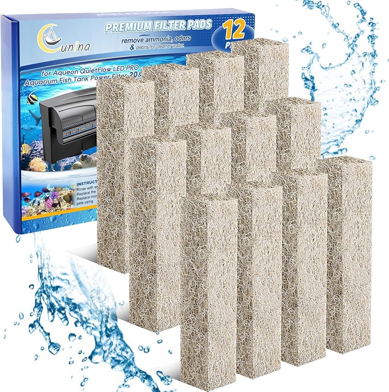 Refil de Filtro para Aquário Compatível com Aqueon Quietflow 20 e 75 Cunina – Pacote com 12