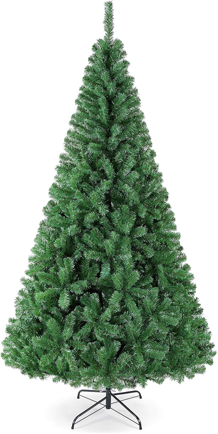 Yaheetech 7.5ft Artificial Full Spruce Christmas Tree, Artificial Xmas Tree with 1011 PVC Branch Tips and Foldable Metal Stand for Home, Party, Office Decoration, Holiday Décor Indoor & Outdoor, Green Yaheetech 7.5ft Artificial Full Spruce Christmas Tree, Artificial Xmas Tree with 1011 PVC Branch Tips and Foldable Metal Stand for Home, Party, Office Decoration, Holiday Décor Indoor & Outdoor, Green