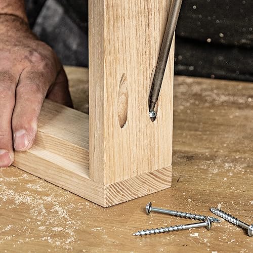 Vista 4 de Trend Tornillos de bolsillo para maderas duras, 1 1/4 pulgadas de largo, paquete de 500, tornillos de accionamiento cuadrados roscados finos