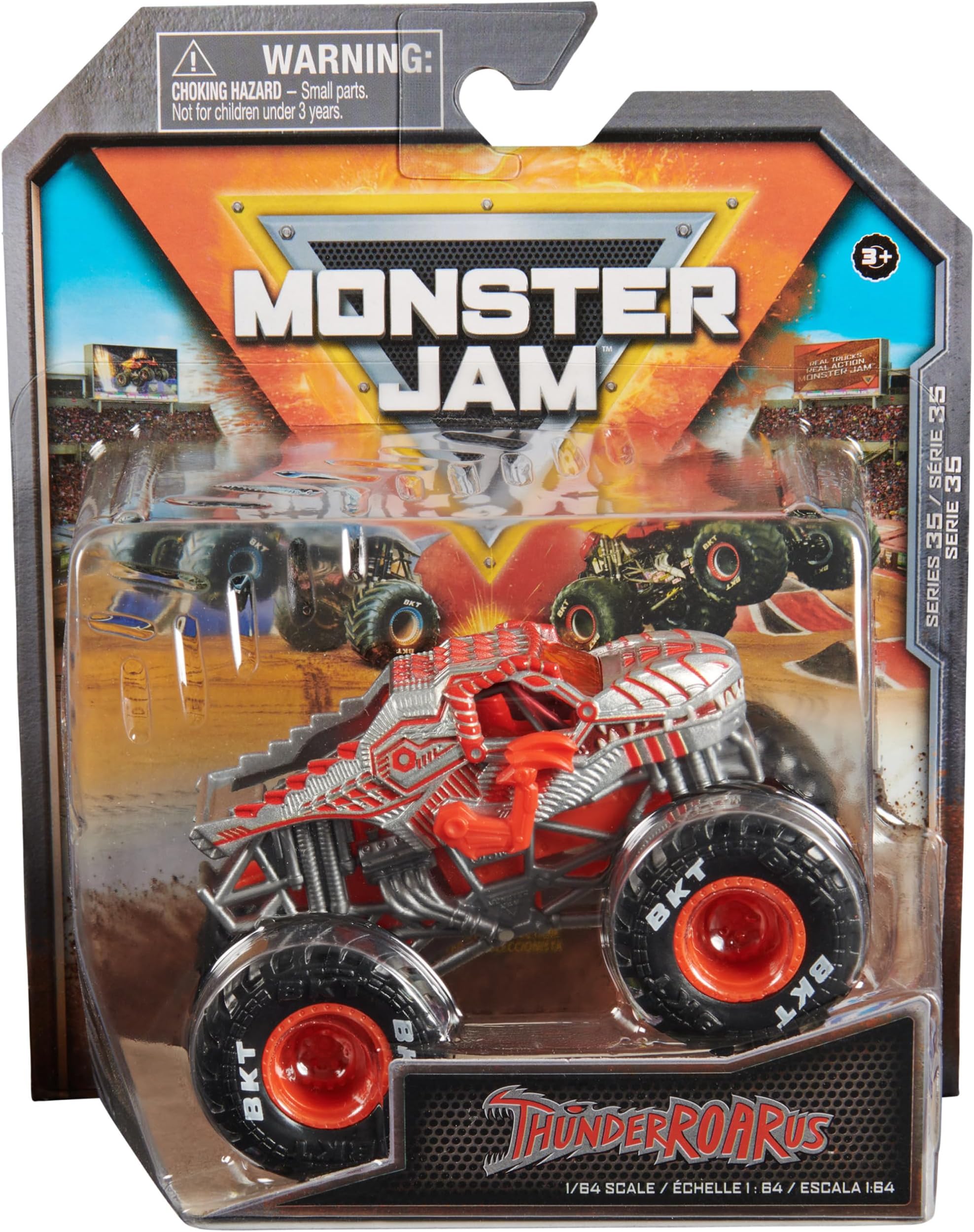 Monster Jam, Official ThunderROARus Monster Truck, Die-Cast Vehicle, 1:64 Scale, Kids Toys for Boys Ages 3 and up