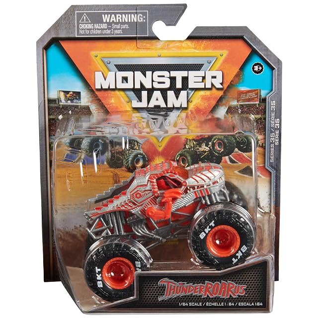 Monster Jam, ThunderROARus Monster Truck Oficial, vehículo Fundido a presión, Escala 1:64