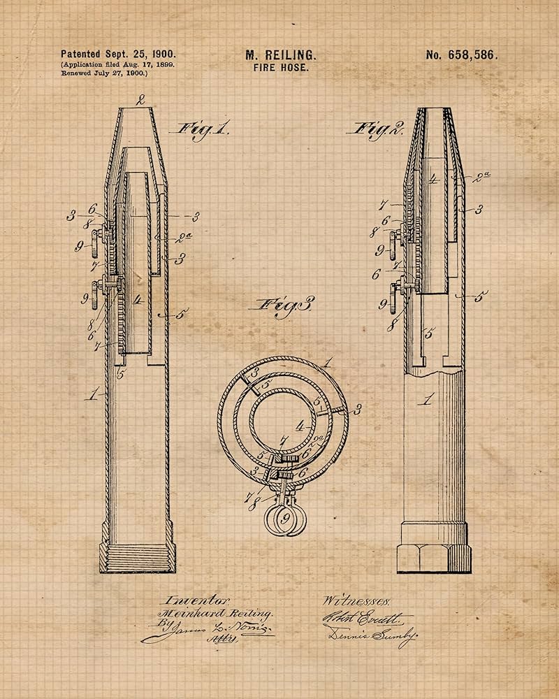 Amazon.com: Vintage Fireman Tools Patent Prints, 6 (8x10