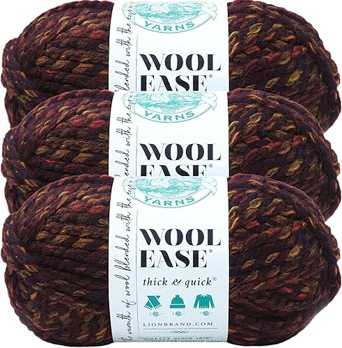 Vista 358 de Lion Brand Yarn Wool-Ease Thick & Quick Yarn - 318.2 ft, Graphite Grafito
