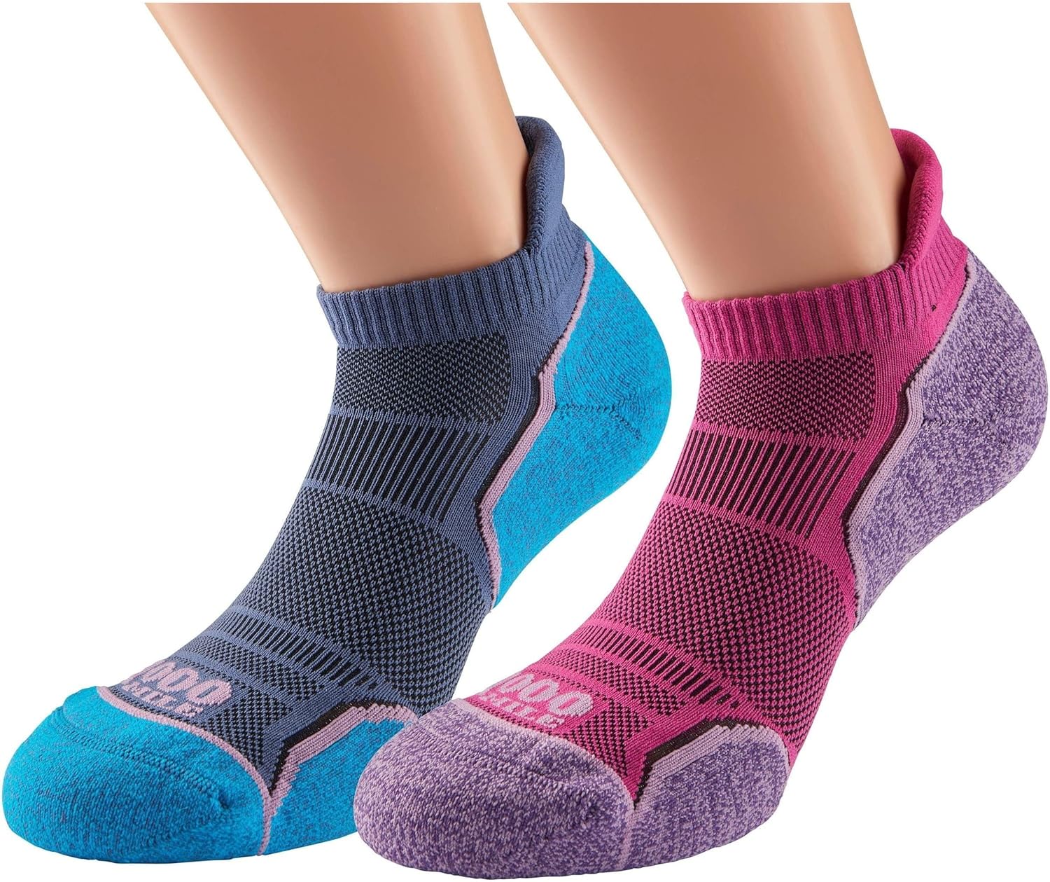 1000 Mile Run Anklet Women's Running Socks (Twin Pack) - AW20 - Medium - Pink