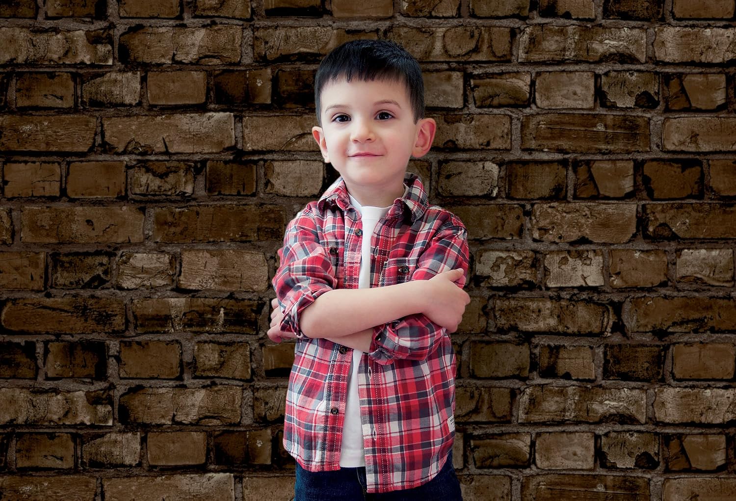 Ella Bella Photography Backdrop Paper, Aged Brown Brick, 48" x 12', 1 Roll