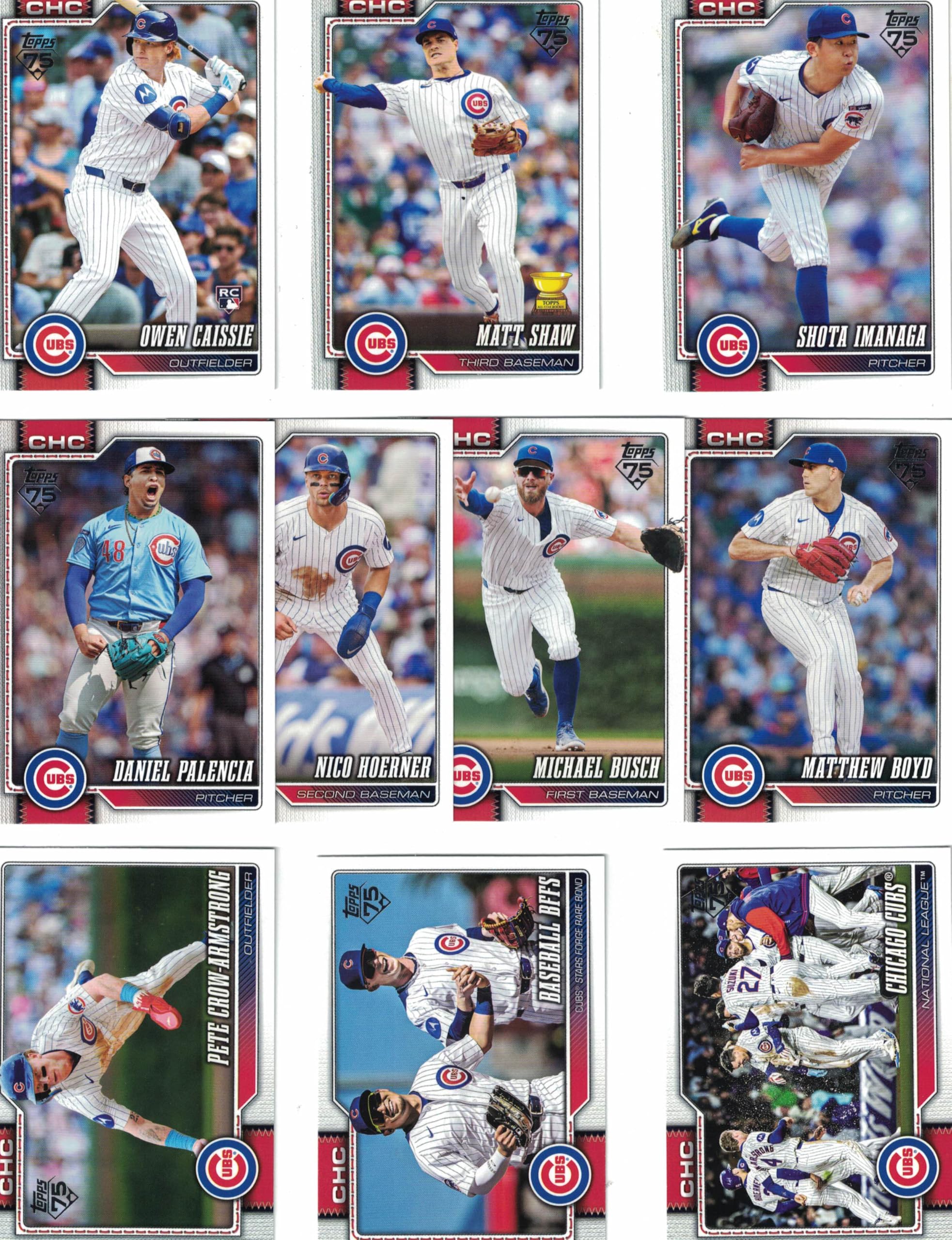 Chicago Cubs/Complete 2026 Topps Chicago Cubs Baseball Card Team Set  (Series 1) with (10) Cards. *Plus Bonus* This listing includes (10) Bonus Chicago  Cubs Baseball Cards! at Amazon's Sports Collectibles Store