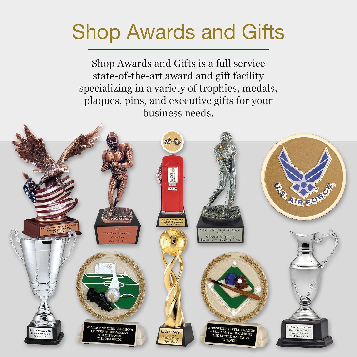 SHOP AWARDS AND GIFTS 2 Inch United States Air Force Symbol Medallion Disc with Peel and Stick Back, for Use on Medals, Trophies, Plaques, and More, Multiple Colors
