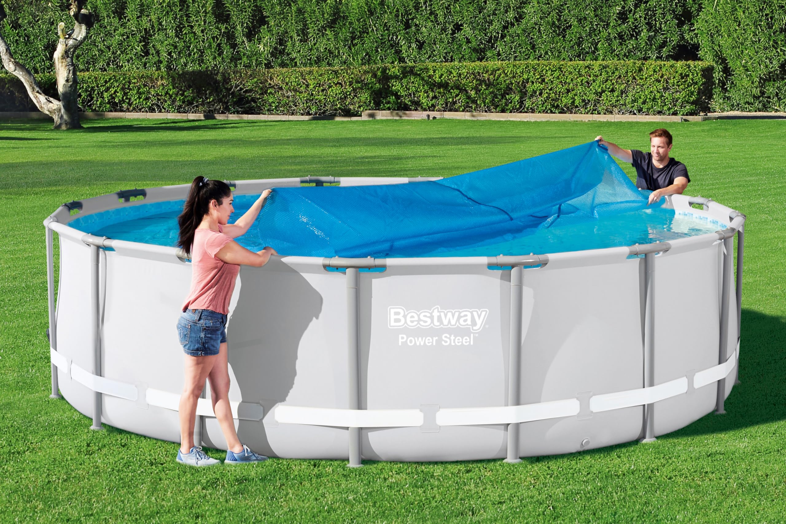 BESTWAY Cobertor Solar Redondo Ø462 cm para Piscinas Redondas de Ø457 cm Azul