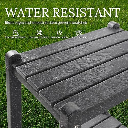 Vista 15 de WestinTrends Dylan Adirondack - Mesa auxiliar redonda para exteriores, color negro