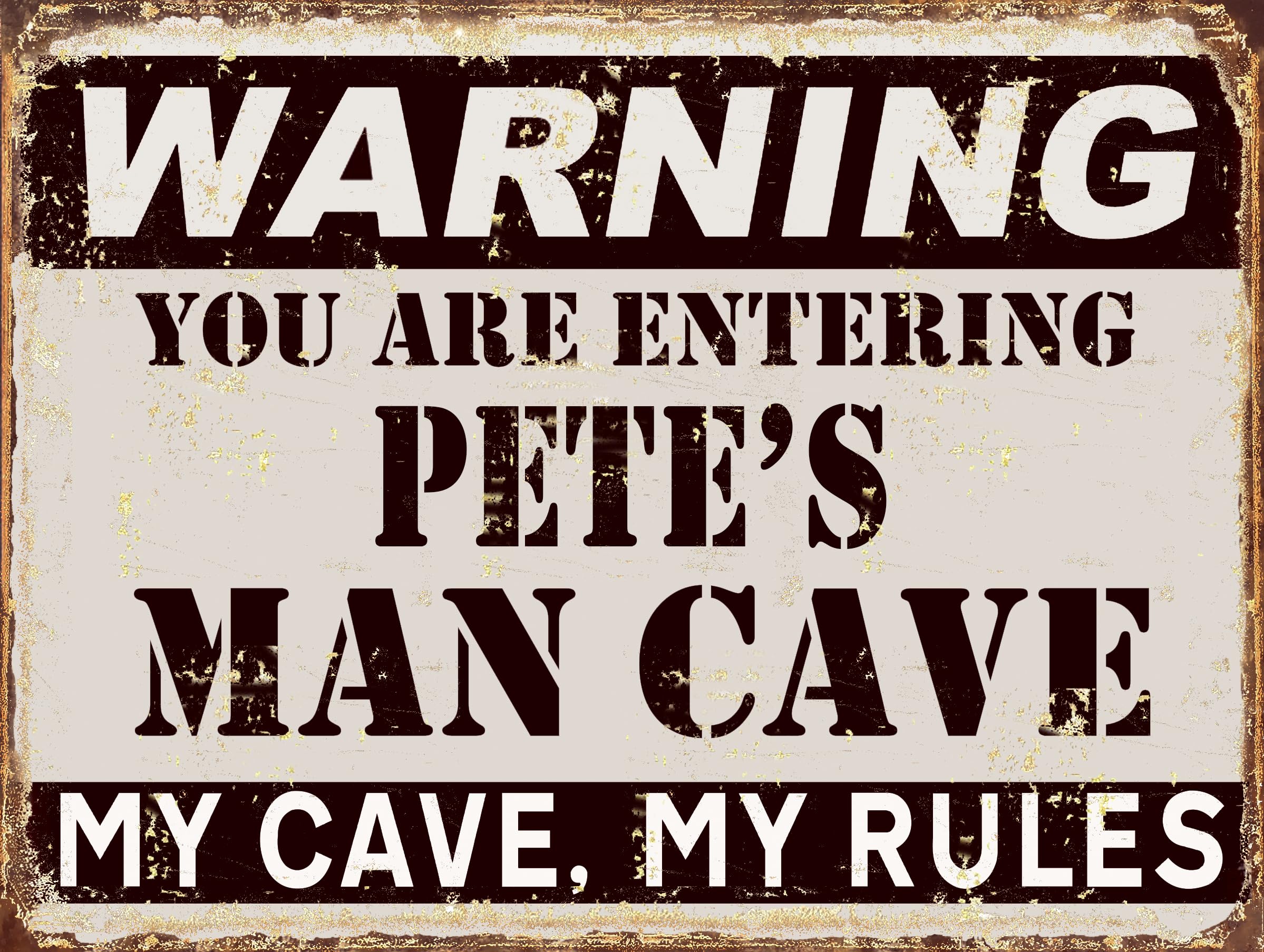 Shawprint Limited Pete's Man Cave Metal Retro Sign (Pete's)