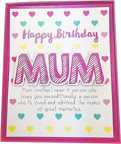 Joyeux Anniversaire Maman Carte De Voeux Dans Une Boite Grand Luxe 3d Fait Main De Grande Qualite Amazon Fr Fournitures De Bureau