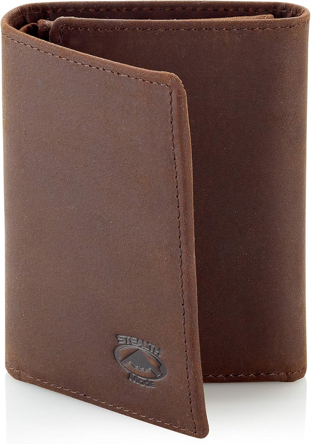 Stealth Mode Trifold Leather Wallet for Men with ID Holder and RFID Blocking (Brown) - Image 8