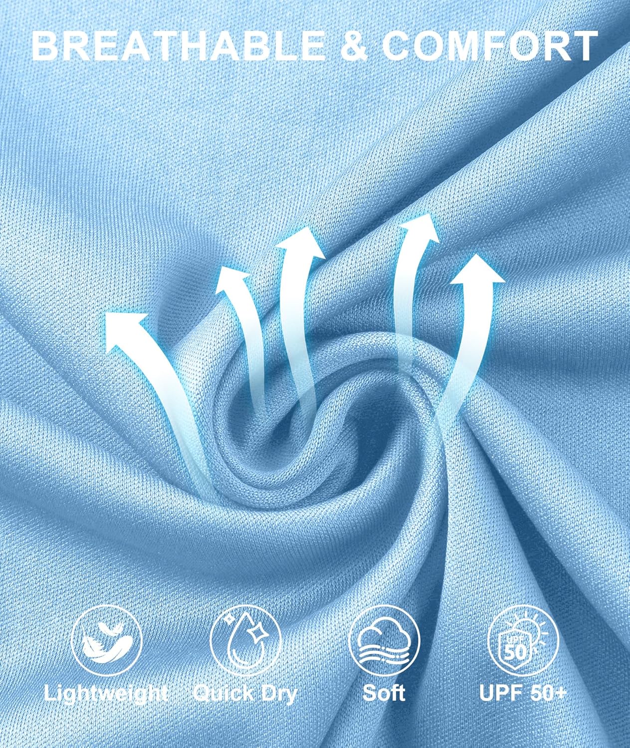 ZITY 5 Pack Mens UPF 50+ Hoodie Shirts Sun Protection Athletic Fast Dry Lightweight Rashguard for Fishing Hiking Workout - Image 5