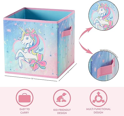 Miniatura 55 de Idea Nuova Disney Minnie Mouse - Juego de dos espaciosos cubos de almacenamiento plegables, 10 x 10 pulgadas, Minnie Mouse / rosa Tiburón bebé,Baby