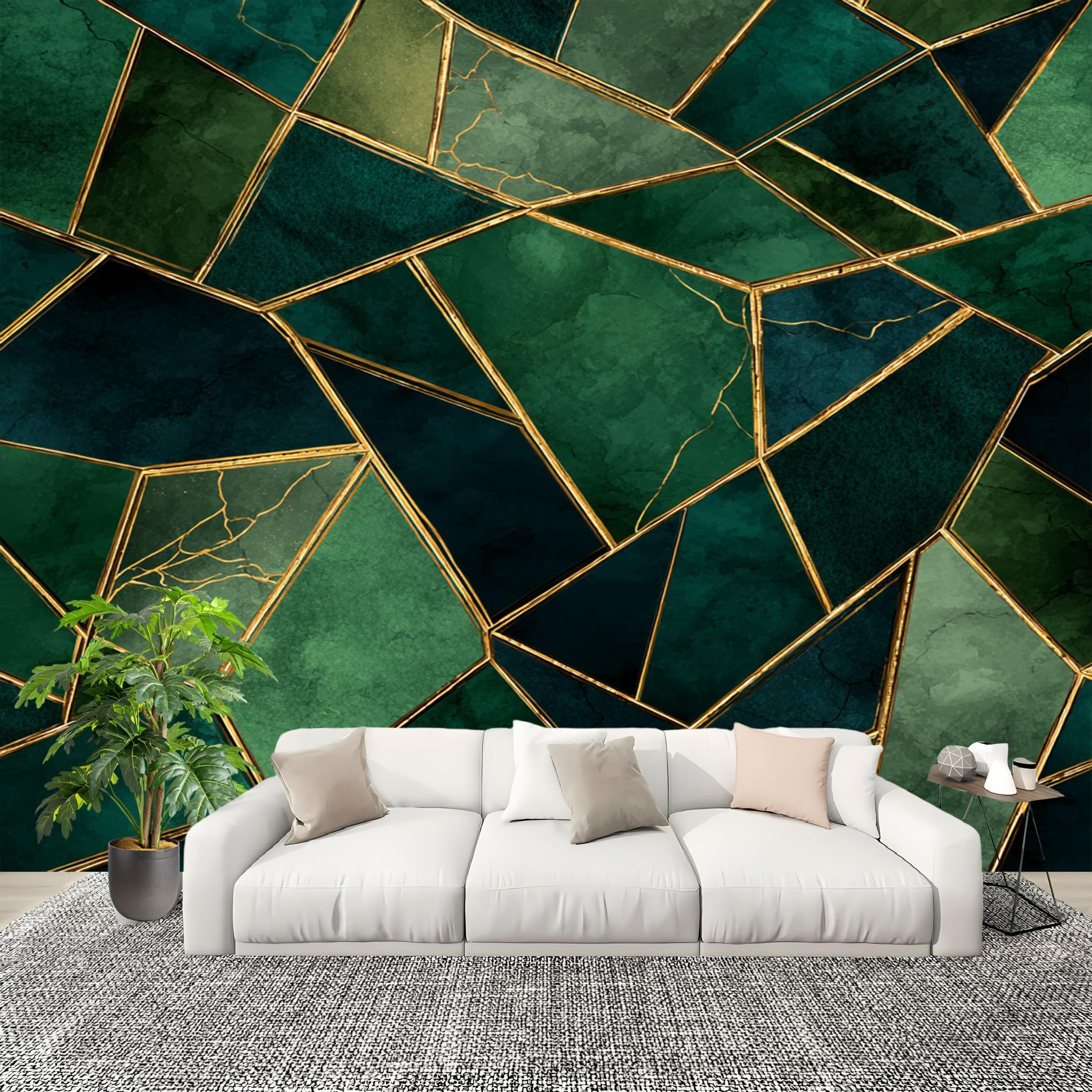 Wzór Geotric Marmur Fototapety ścienne Tapety 400x280 cm Szmaragd Włóknina Fototapety Sypialnia Do Salonu Dekoracja ścienna Plakat Tapeta