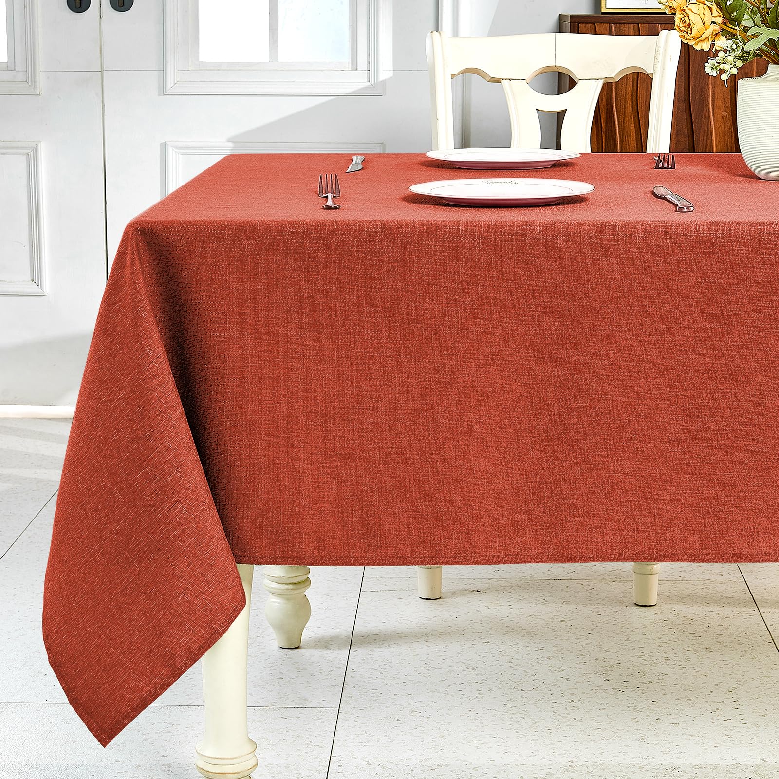 IVAPUPU Fall Tablecloth Rectangle Linen Table Cloth Rectangle Table Waterproof Fabric Tablecloths Rectangular Wrinkle Free Wipeable Dining Cover for