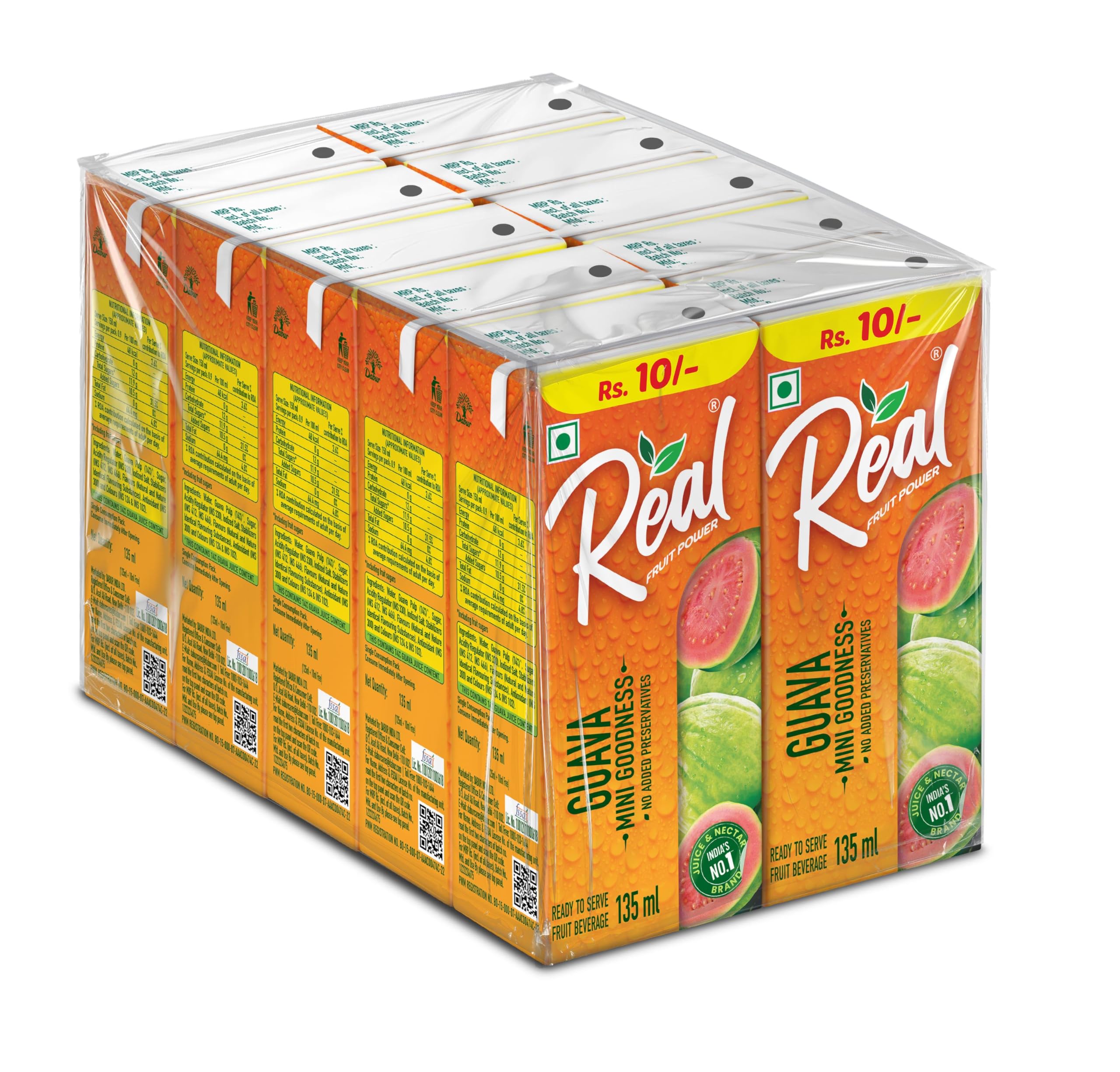 Real Guava Juice- 125ml x 10 | Rich In Vitamin C | No Added Preservatives, Artificial Color & Flavour | Goodness of Best Fruits | Tasty, Refreshing & Energising Drink-image-20