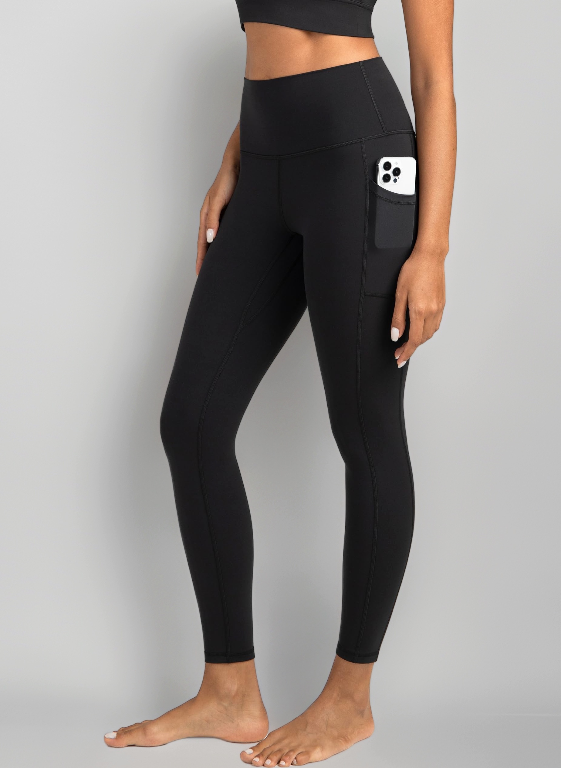 Women's High Waisted Tummy Control Workout Leggings 7/8 Length Yoga Pants with Pockets