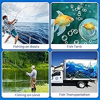 Vista 7 de FISHERNOMICS Bomba de aire portátil ultra silenciosa para acuario con accesorios, bomba aireadora de cebo con batería recargable con uso de larga