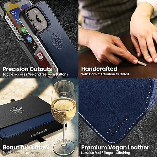 Miniatura 6 de Dreem Fibonacci - Funda tipo cartera para iPhone 15 Pro Max  Funda 2 en 1 a prueba de golpes y funda desmontable de piel vegana, compatible con