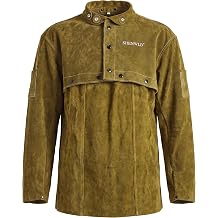 Leather Welding Cape Sleeve Open Back Detachable Bib Apron