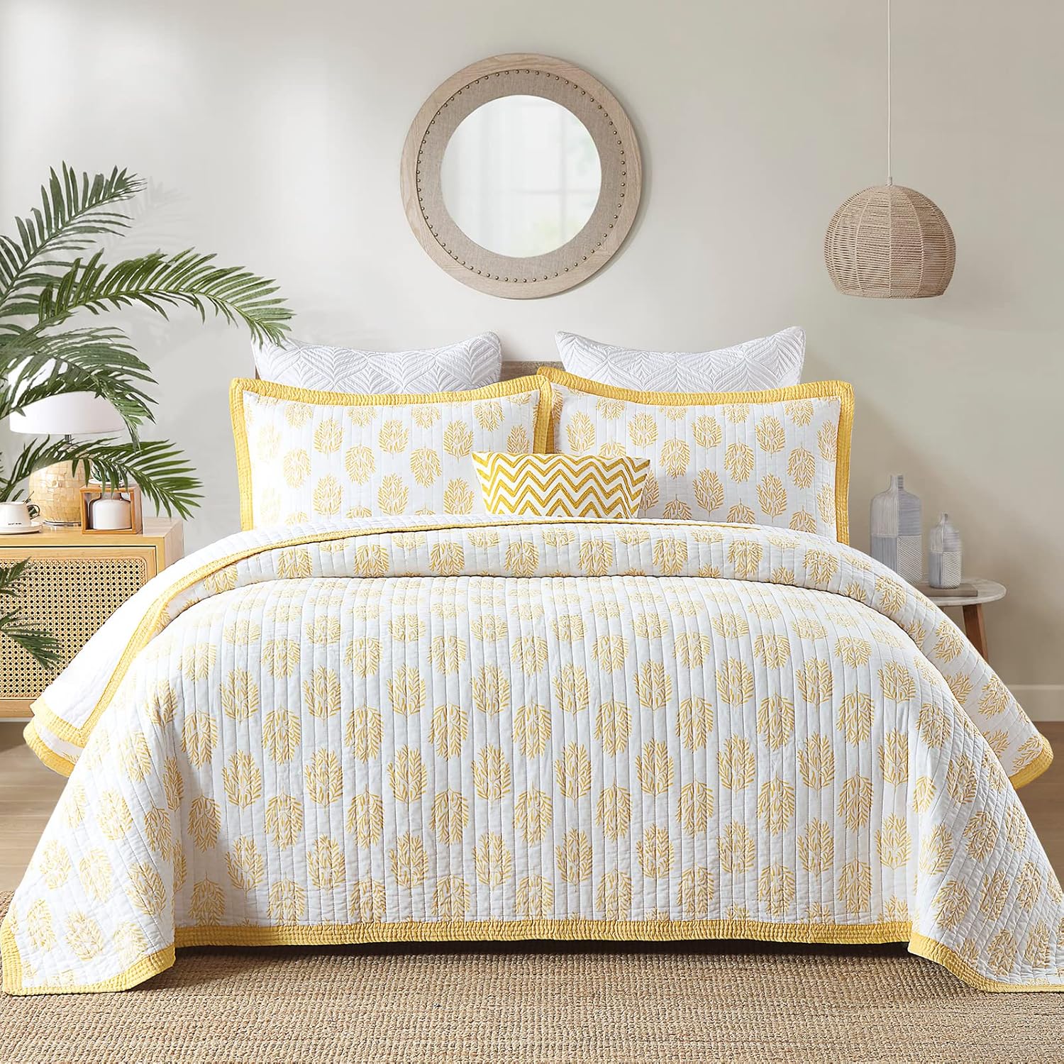 Finlonte Quilt Sets Queen, Cotton Queen Size Quilt Set