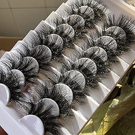 Gmagictobo False Eyelashes 20MM Lashes Dramatic 3D Faux Mink Lashes Wispy Eyelashes Long Thick Volume 8 Pairs Soft Handmade Strip Eye Lashes Pack