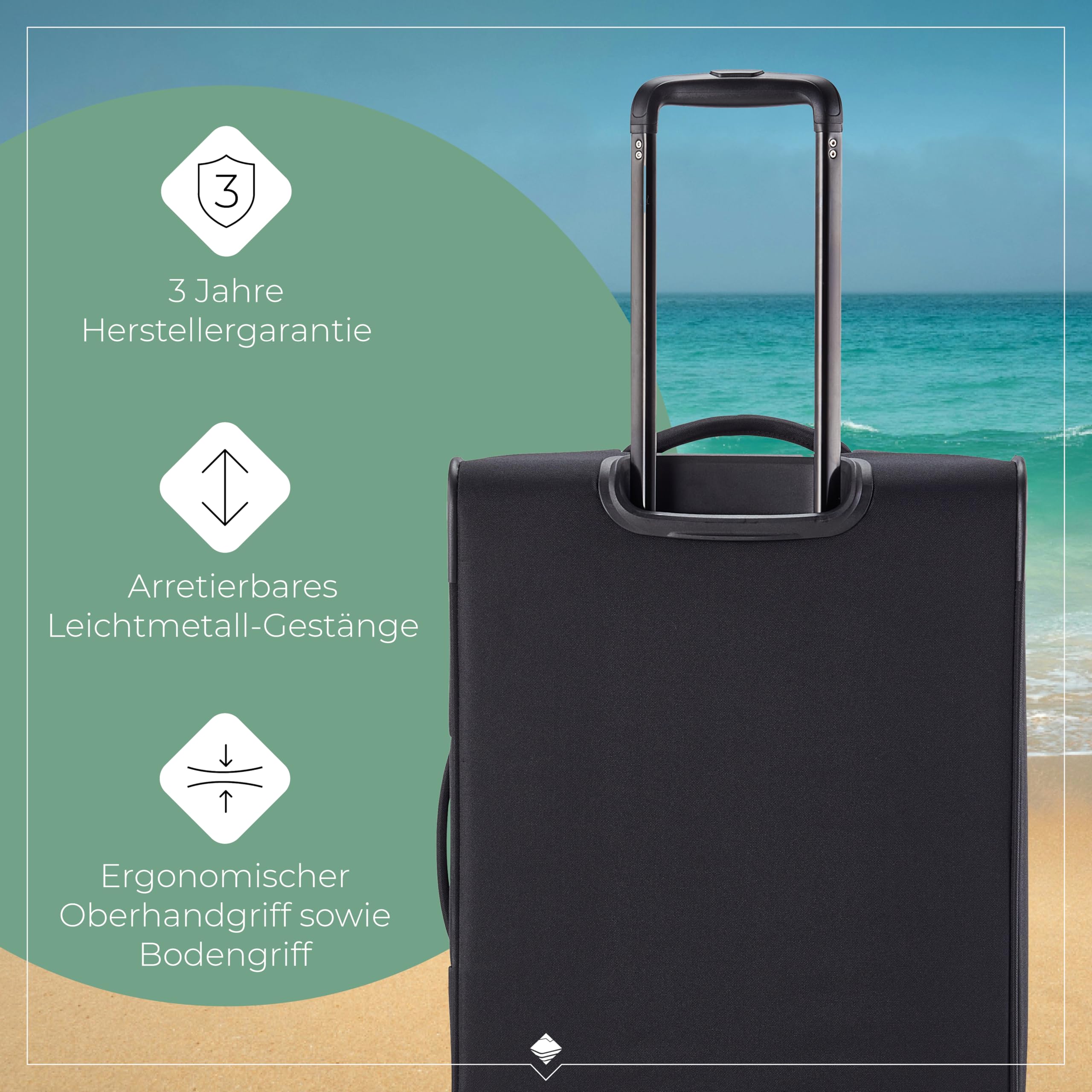 Travelite Chios 4-Rad Koffer Größe M Weichschale 67 cm 60-66 Liter Trolley