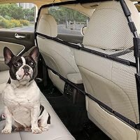 SnaglePaw Escape-Proof Dog Car Barrier, 50" Wide Backseat Divider for SUV Trucks - See-Through Mesh Pet Gate for 2nd/3rd Row & Cargo