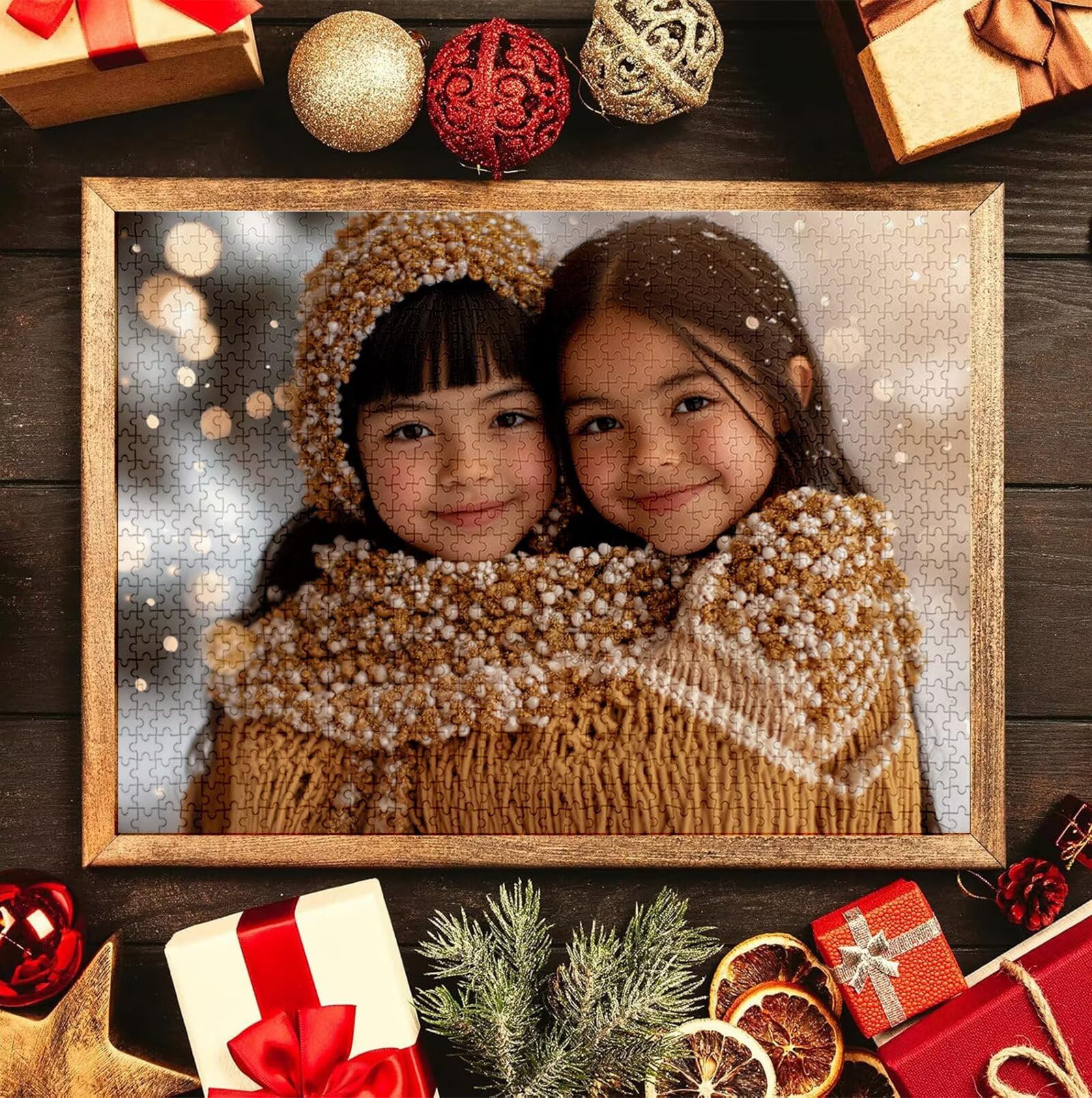 Puzzle Personalizado con Foto, Personalizada Rompecabezas Personalizado Diseña tu Logo Foto o Texto, Personalizado Navidad Halloween San Valentín Parejas Niños Familia Amigos h-2661