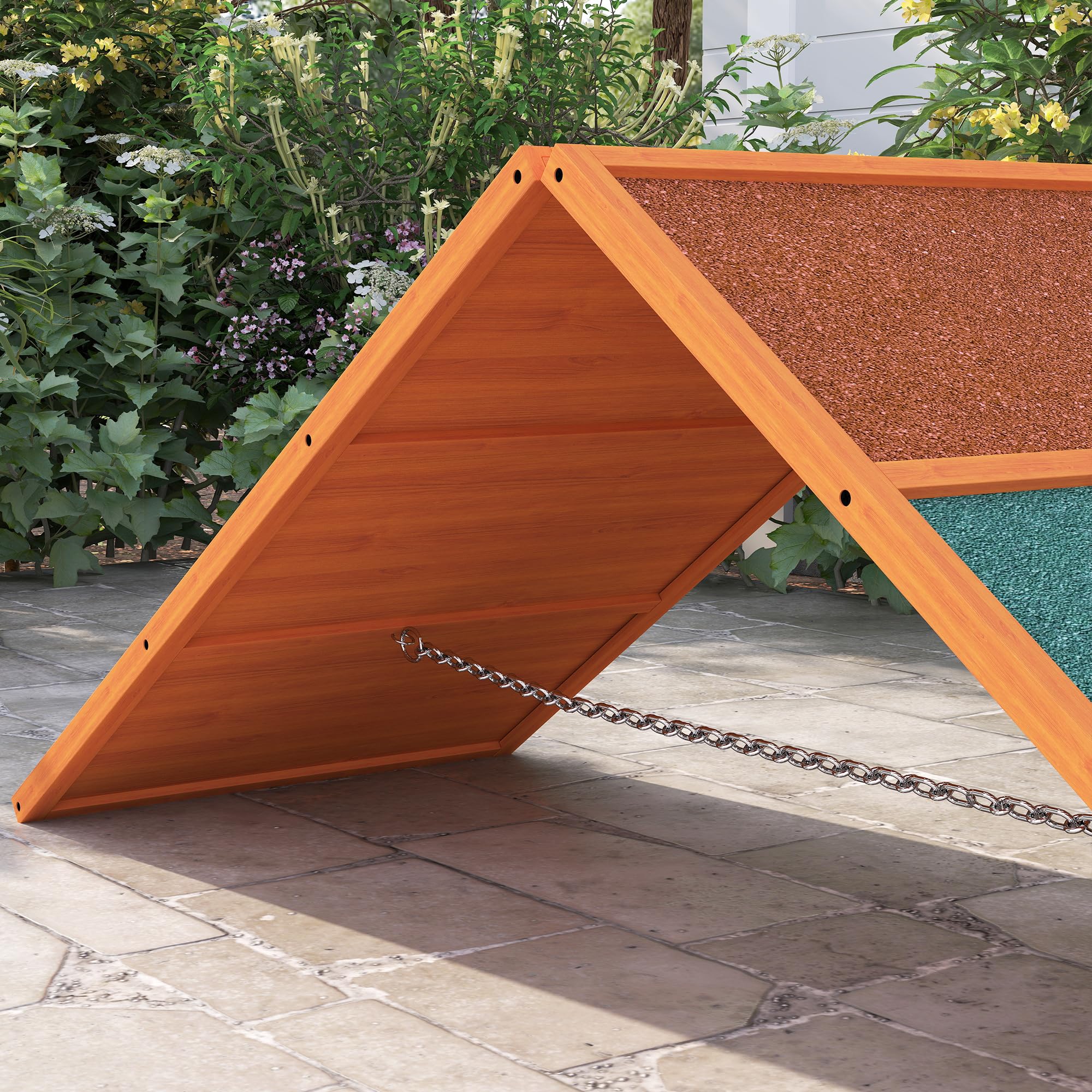 PawHut Ponte di agilità per Cani Pieghevole Antiscivolo Regolabile in Altezza 173 x 59 x 66 cm Arancione