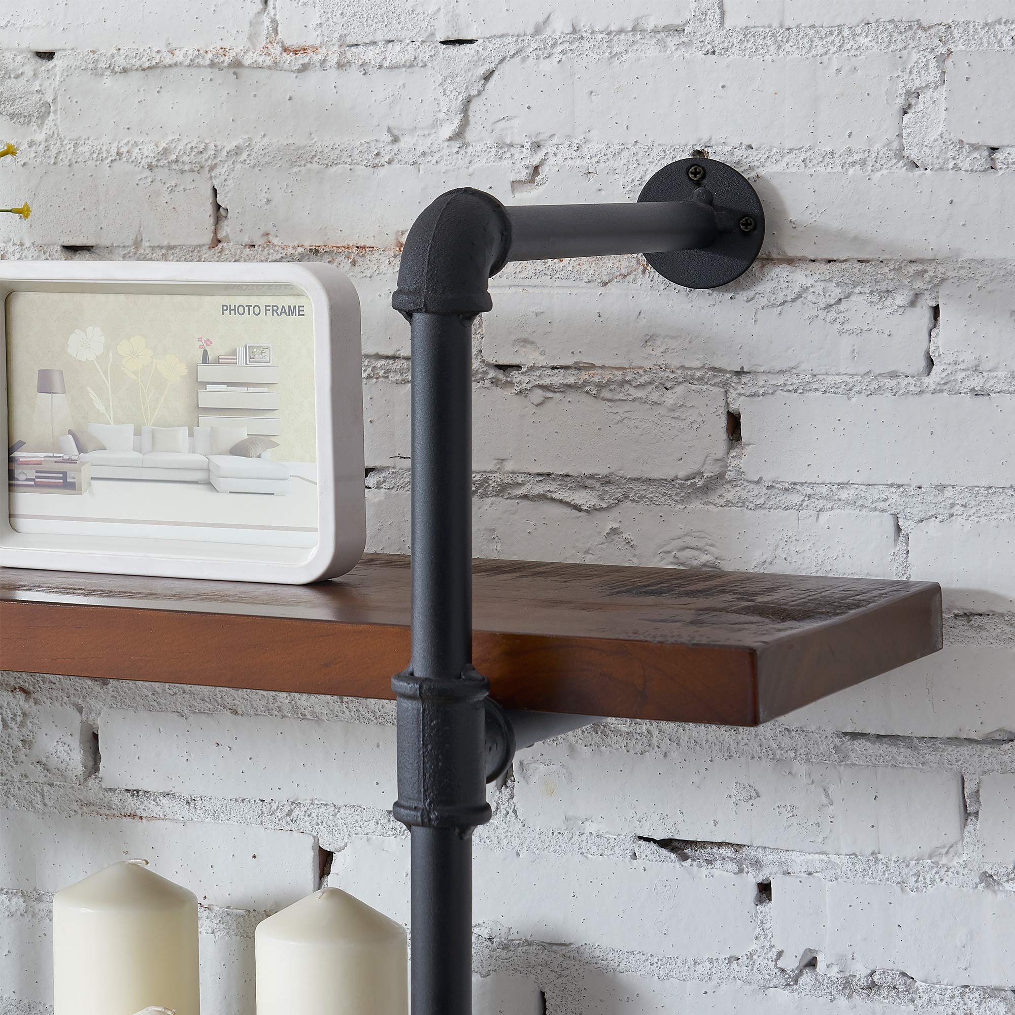 Ivinta Industrial Pipe Shelving Wall Mounted 63 inch Rustic Metal