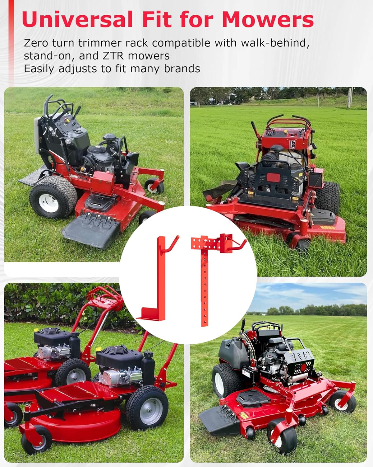 Zero Turn Mower Trimmer Holder, with Automatic Clamping and Locking System. Zero Turn Trimmer Rack Secures Trimmer to Lawn Mower Fit for Walk-Behind, Stand-On, and ZTR Mowers