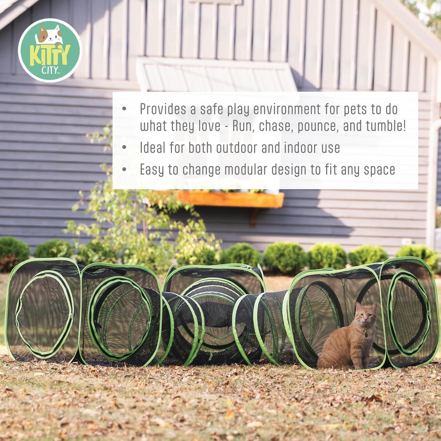 Kitty City Large Outdoor 3-Way Play Tunnel