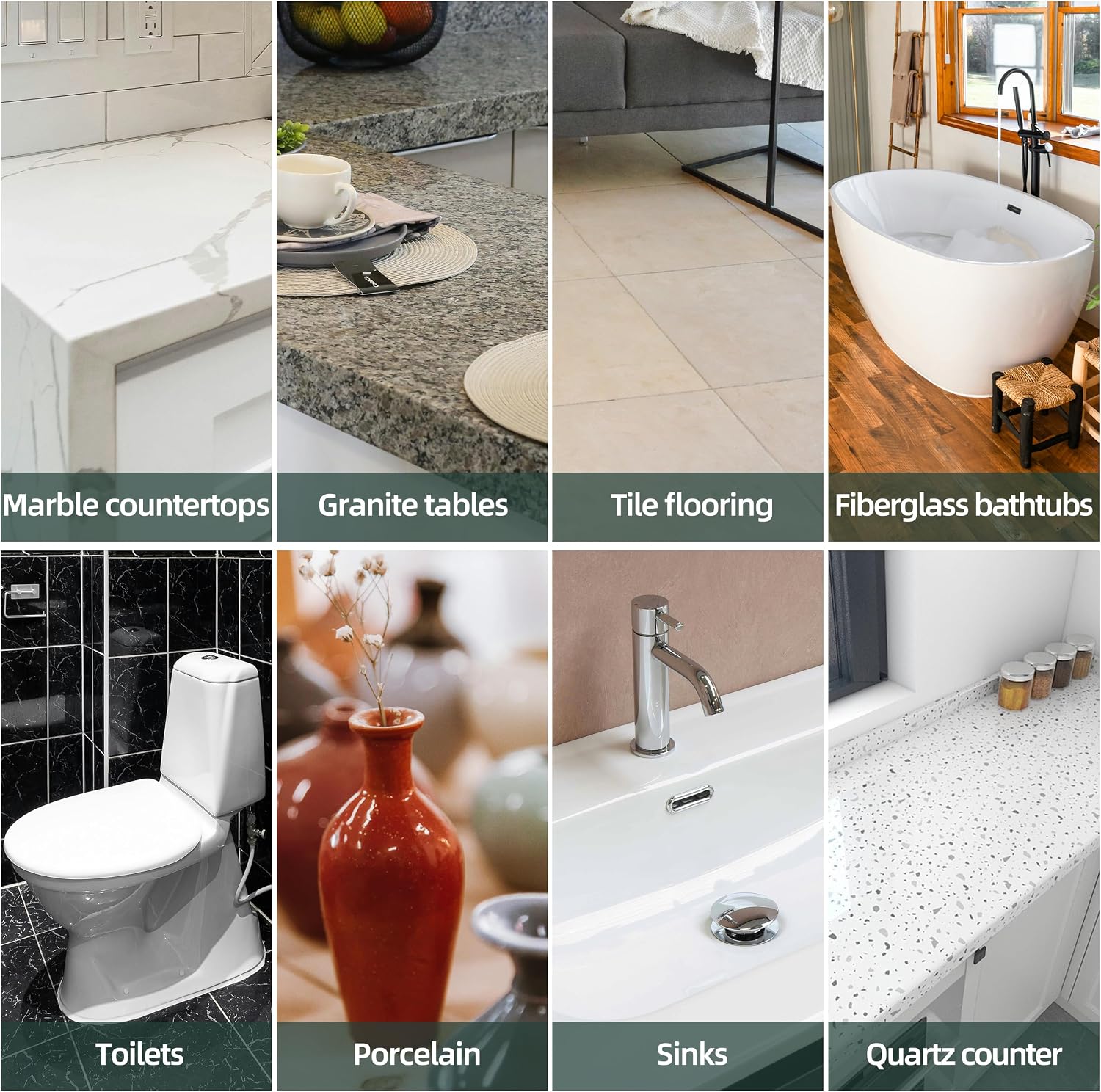 Tile and Porcelain Tub Repair Kit Strong Adhesion