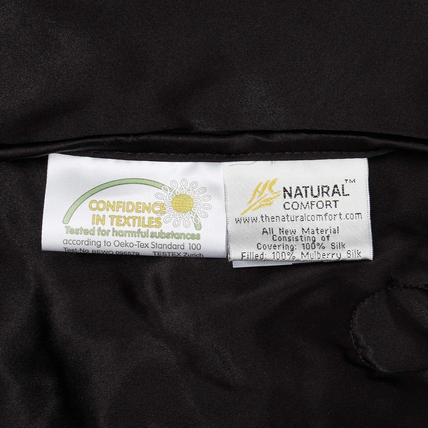 Natural Comfort Imperial Silk Inside and Out Throw-Filling, Black