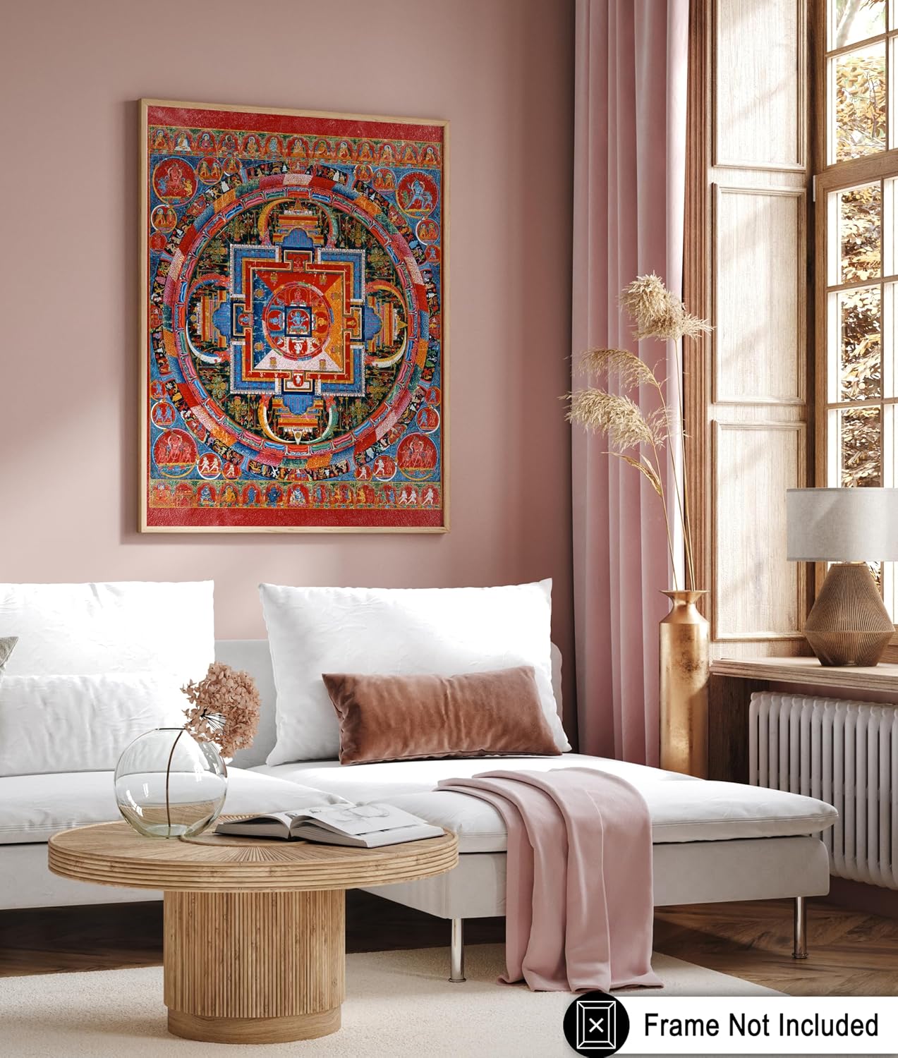 Poster Master Vintage Mandala of Jnanadakini Poster - Retro Six-Armed Goddess Print - Tibet Art - Gift for Men & Women - Wall Decor for Living Room, Bedroom, Dorm or Office - 16x20 UNFRAMED Wall Art