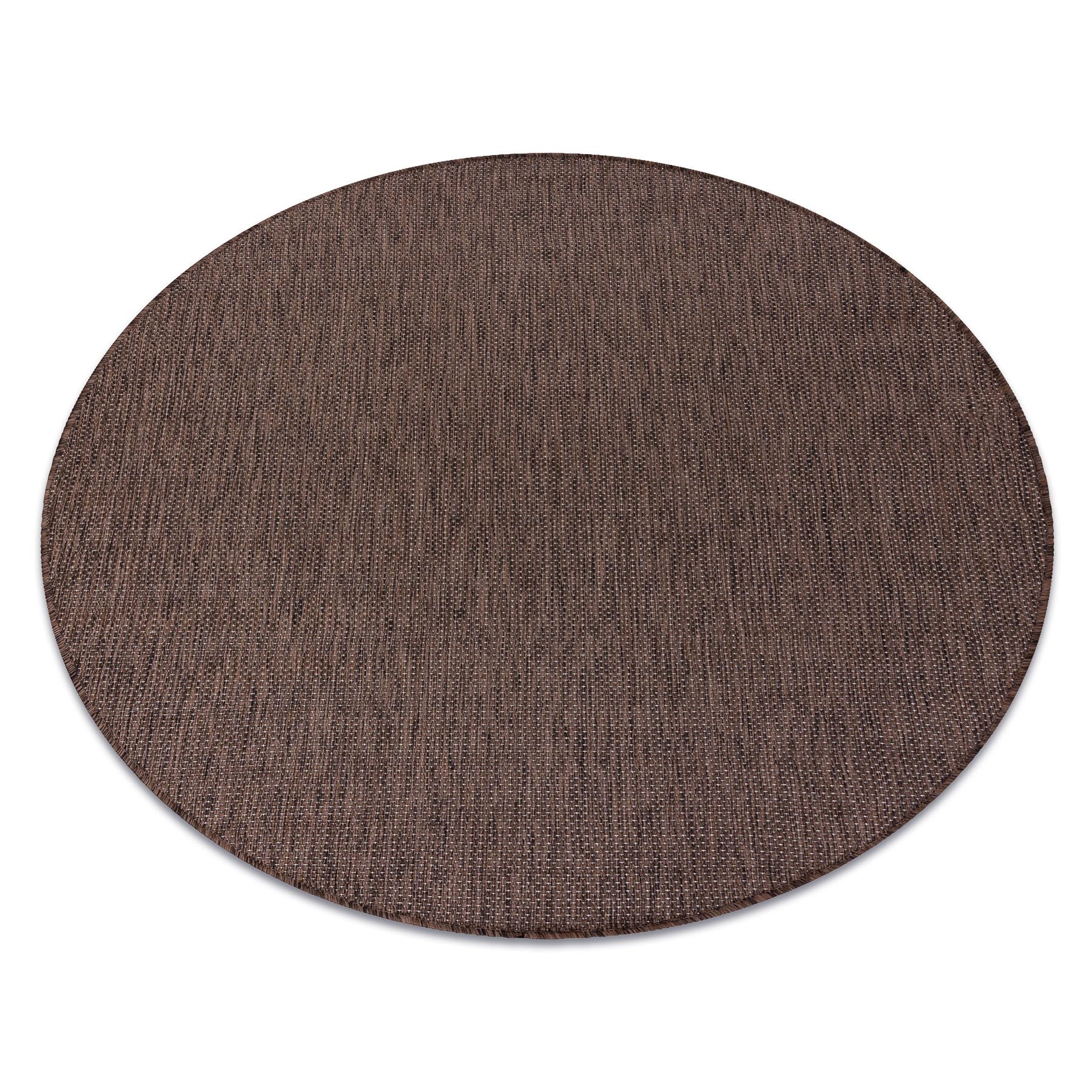 Tapis SION effet sisal fini les taches tapis marron rond 200 cm