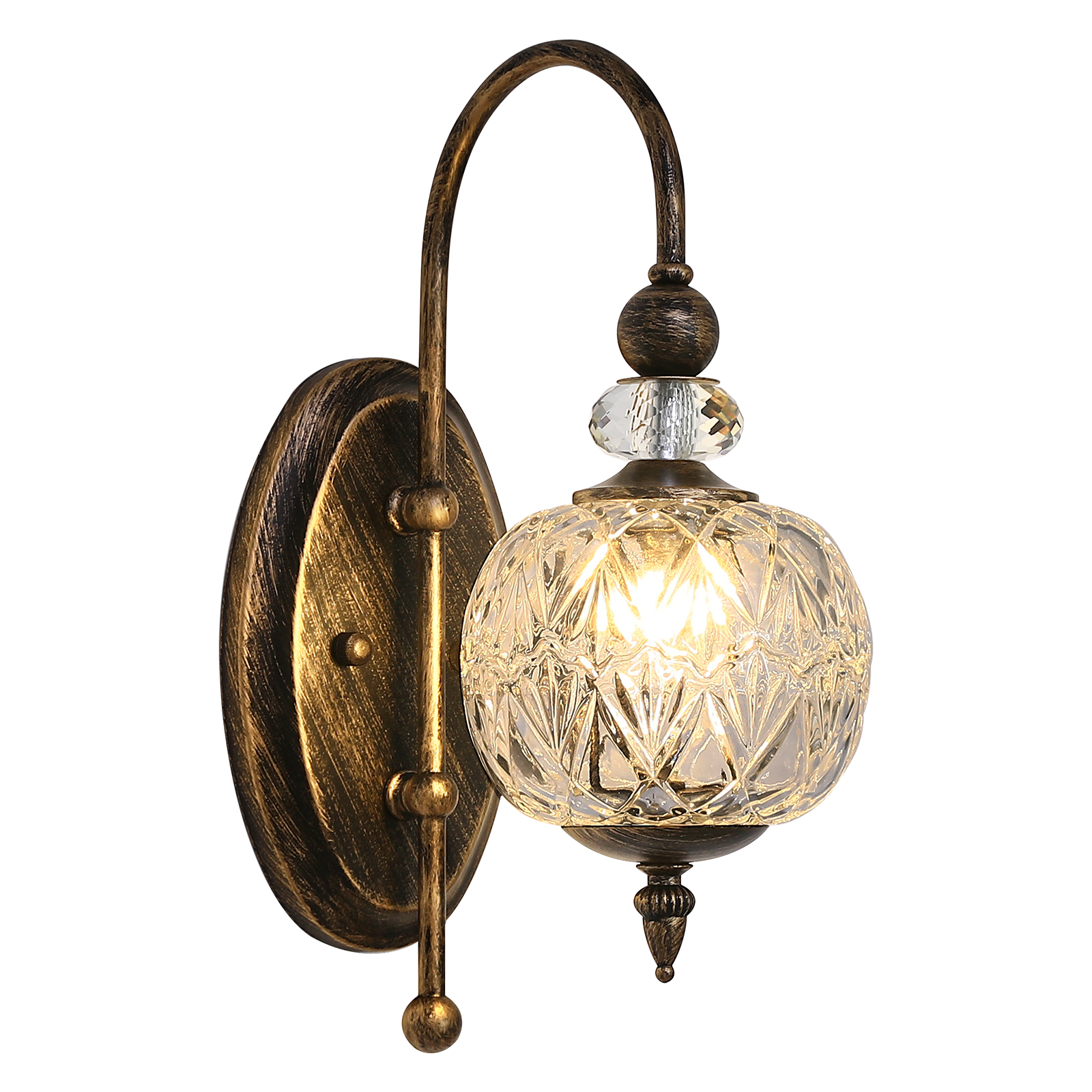 Amazon.com: Piepooye Vintage Bronze Wall Sconce with Glass